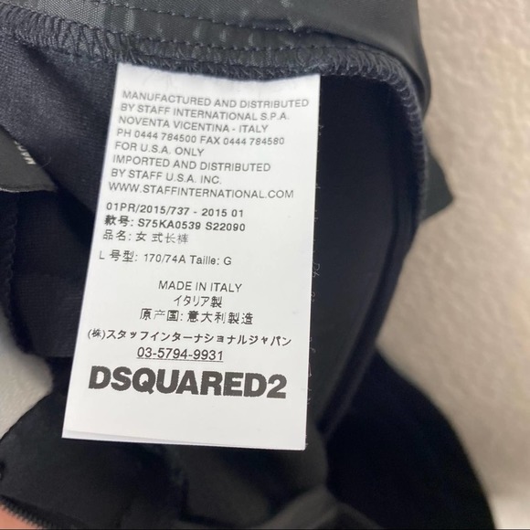 DSQUARED2 Womens High Waisted Wide Leg Trouser Pant in Black Size medium - Picture 10 of 13